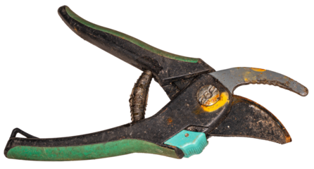 benutzte Gartenschere