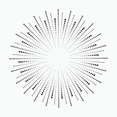 radial Halftone pattern background. Abstract concentric dotted backdrop. Halftone design element for various purposes.