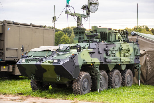 Ostrava Czech republic 2022-09-20
The Pandur II is an improved modular all-wheel-drive version of the Pandur 6x6 APC wheeled armoured vehicle. 
