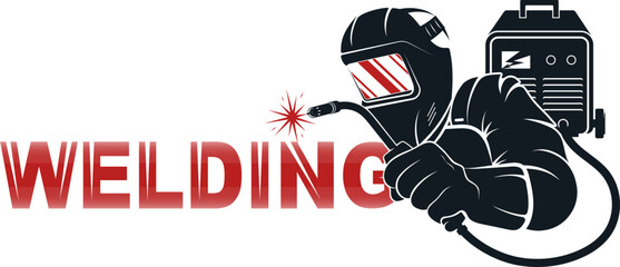 Welder in mask design. Symbol for welding and repair work