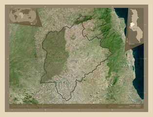 Kasungu, Malawi. High-res satellite. Labelled points of cities