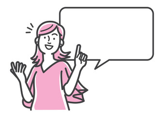 女性の説明シーンの吹き出し表現