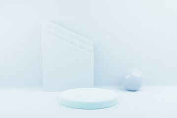 3d rendering podium realistic background