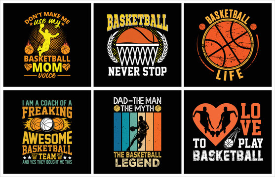 Basketball t shirt design bundle creative new designs for print on demand