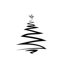 Black christmas trees. Vector object for creating pattern, wallpapers, and decorations.