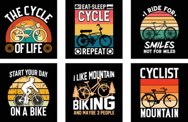 Cycling t shirt design bundle for print on demand