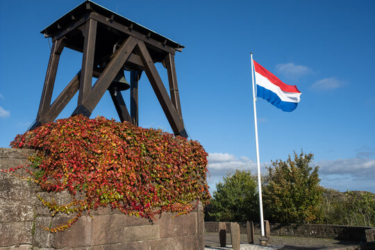 Bloemendaal, Netherlands - Oct 10, 2022: Honorary Cemetery for resistance fighters executed in Amsterdam and in the dune at Bloemendaal. Sunny autumn day