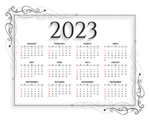 elegant 2023 calendar for business stationery