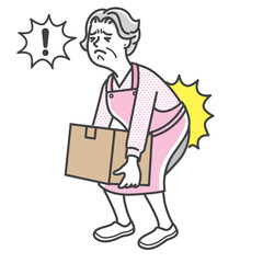 ぎっくり腰になるシニア女性