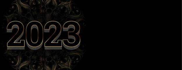 3d style 2023 text new year banner with text space
