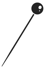 Sewing pin icon. Black fabric fixing tool