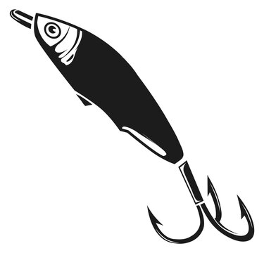 recommend clip art: Fishing rod hook icon. Fish catching logo