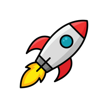 rocket icon vector design template in white background