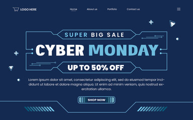 Cyber Monday landing page design template