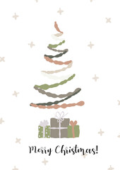 christmas card with christmas tree
