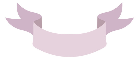 Curved ribbon. Blank decorative element. Banner template