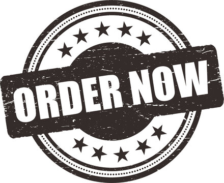 order now stamp. order now label. round grunge sign