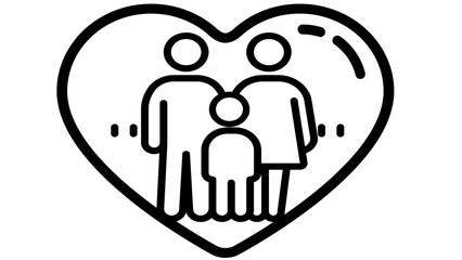 family heart happy family
People care symbol.  Kids and parenting love vector.