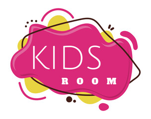 Kids room sign. Play zone colorful label