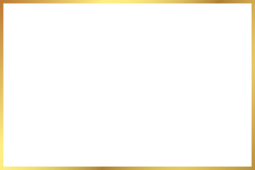 Rectangle golden frame isolated on transparent background, luxury gold border design for invitation, postcard,card, PNG,cut out object