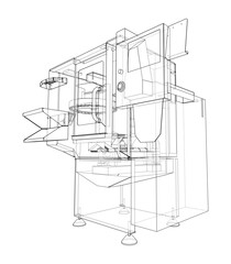 Metalworking CNC milling machine. Vector