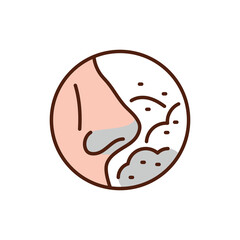 Allergy of dust color line icon. Pictogram for web page