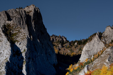 autumn nature landscape at scarita belioara reservation in apuseni mountains, romania,