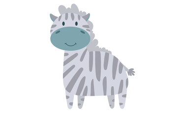 Vector cartoon giraffe. African animal. funny kind giraffe. Funny cute hornnose. Adorable little african animal for fashion print, kids wear, nursery, poster, invitation, greeting card design