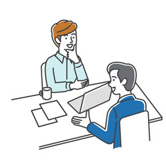 商談中のビジネスパーソンのイメージイラスト素材