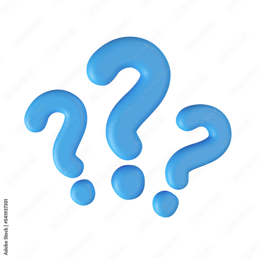 Poster 3d question mark icon questioning for answers