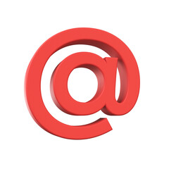 3d email at symbol. Minimal email address icon