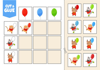 Activity for pre sсhool years kids and toddlers. Cut out the cards and glue them to the correct place in the table.
