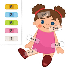 Counting educational children game, Stickers for the doll patches.
