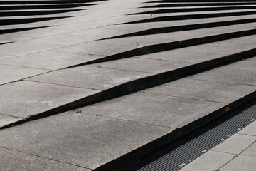 black and white lines of a stair