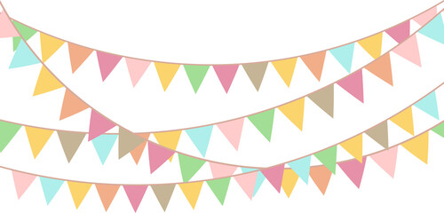 Party colorful flags. Celebration Event, Birthday, Carnival flag garlands.