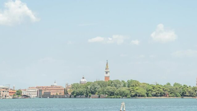 Hyperlapse from the water of the island of San Giorgio in Venice