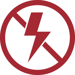 Electrical hazard sign. No lightning or thunder. Stop