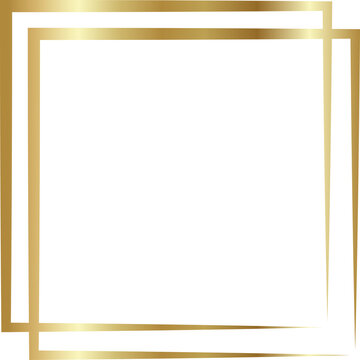 Gold square frame. Luxury geometric square element.
