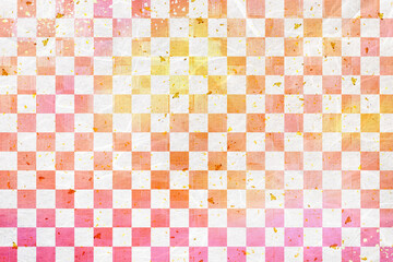 市松模様_オレンジピンク