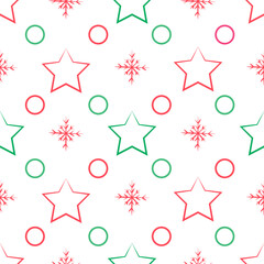 Christmas stars and snowflake pattern 