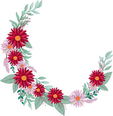 Red Watercolor Flower Arrangement