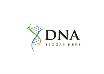 Dna people logo design symbol