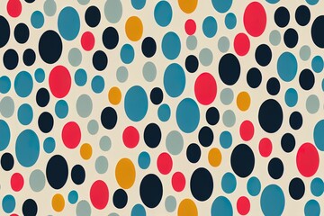 seamless polka dot patchwork pattern on white background