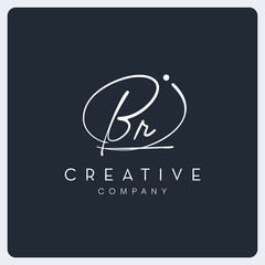 Signature BR logo design, signature letter creative logo for business, company and etc.