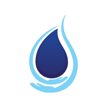 Safe water logo template design. Water Care logo vector design.