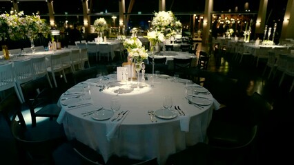 Designing tables in an event hall.