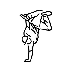 Man dancing break dance color line icon. Pictogram for web page