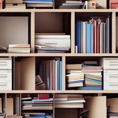 office cabinet shelves, seamless pattern