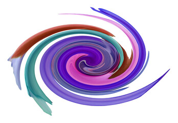 Design element, abstract, purple violet blue spiral swirl on white, color transitions, beautiful background, original texture, colorful print for design, textiles, decoration