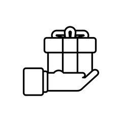 Christmas Present icon outline style design vector
